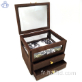 Boîte à bijoux en bois avec 2 tiroirs